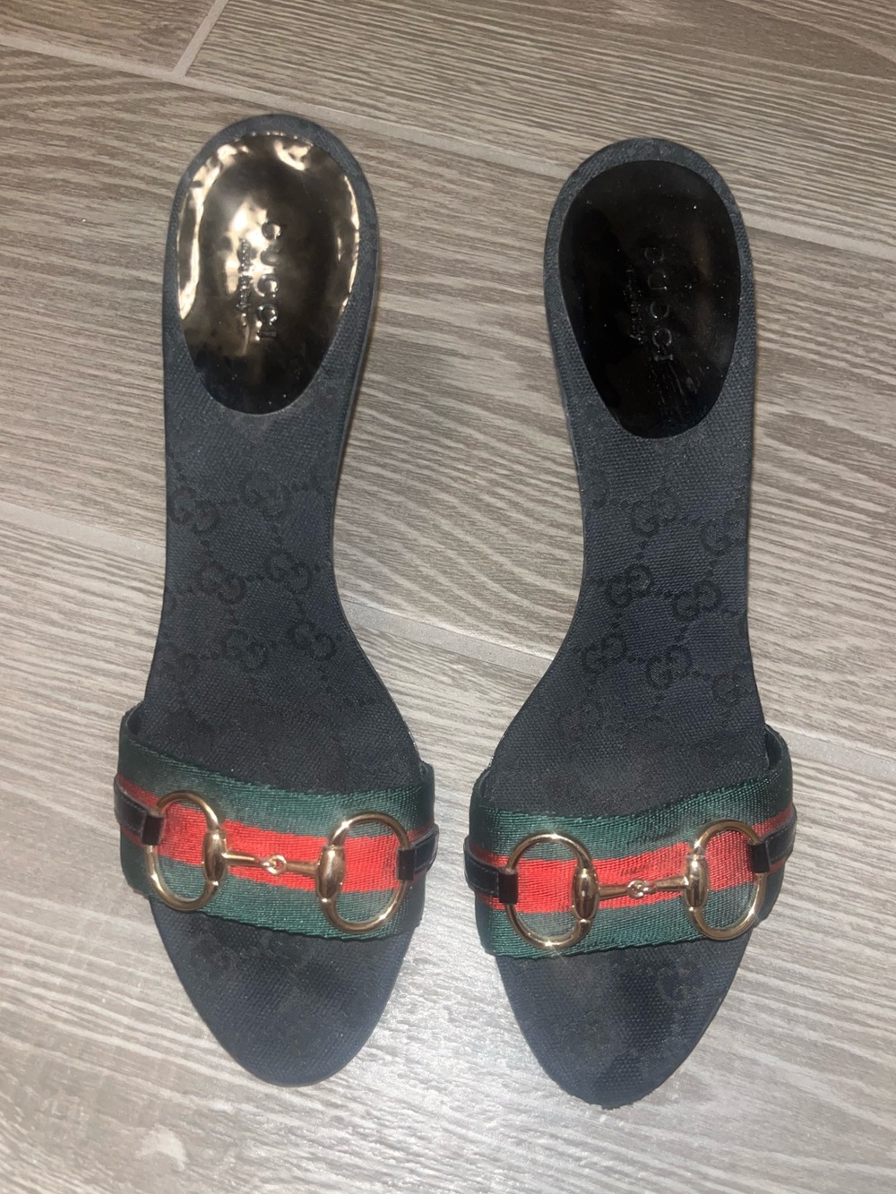 Gucci Black Open-Toe Slide Sandals with Signature Web